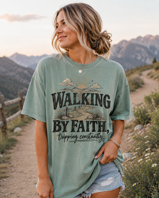 Walking by Faith graphic T-shirt