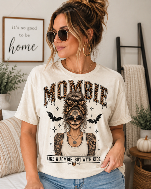 Mombie Skull Mom Halloween Graphic Tee