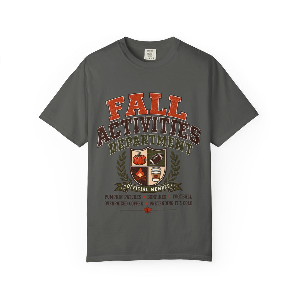 Fall Activities Department T-shirt | Autumn Seasonal Tee