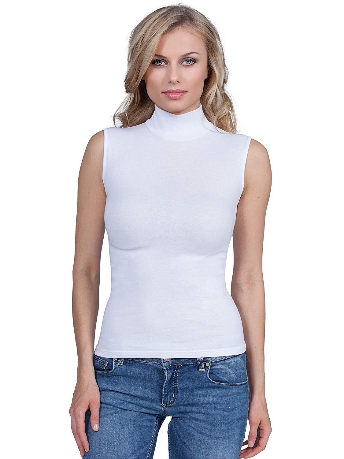 Cotton Mock-Neck Tank