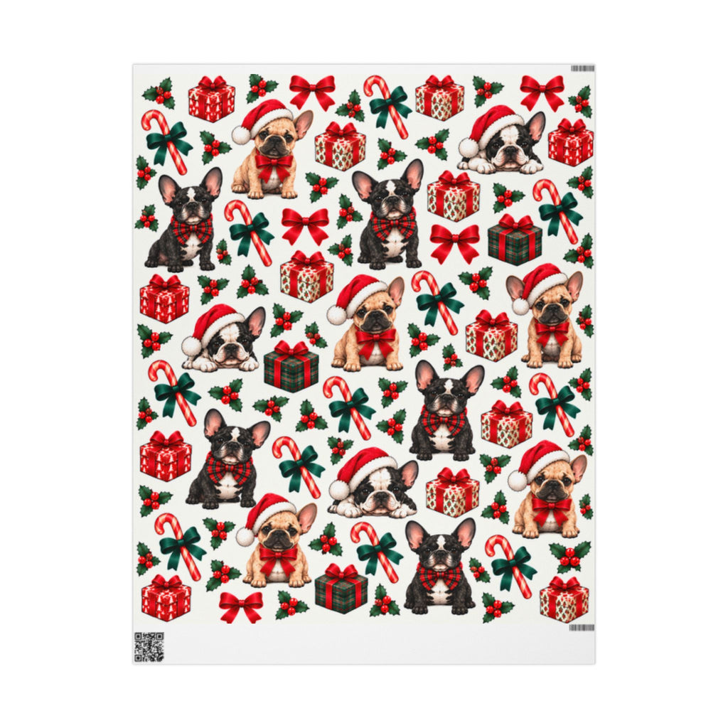 French Bulldog Christmas Pattern Wrapping Paper
