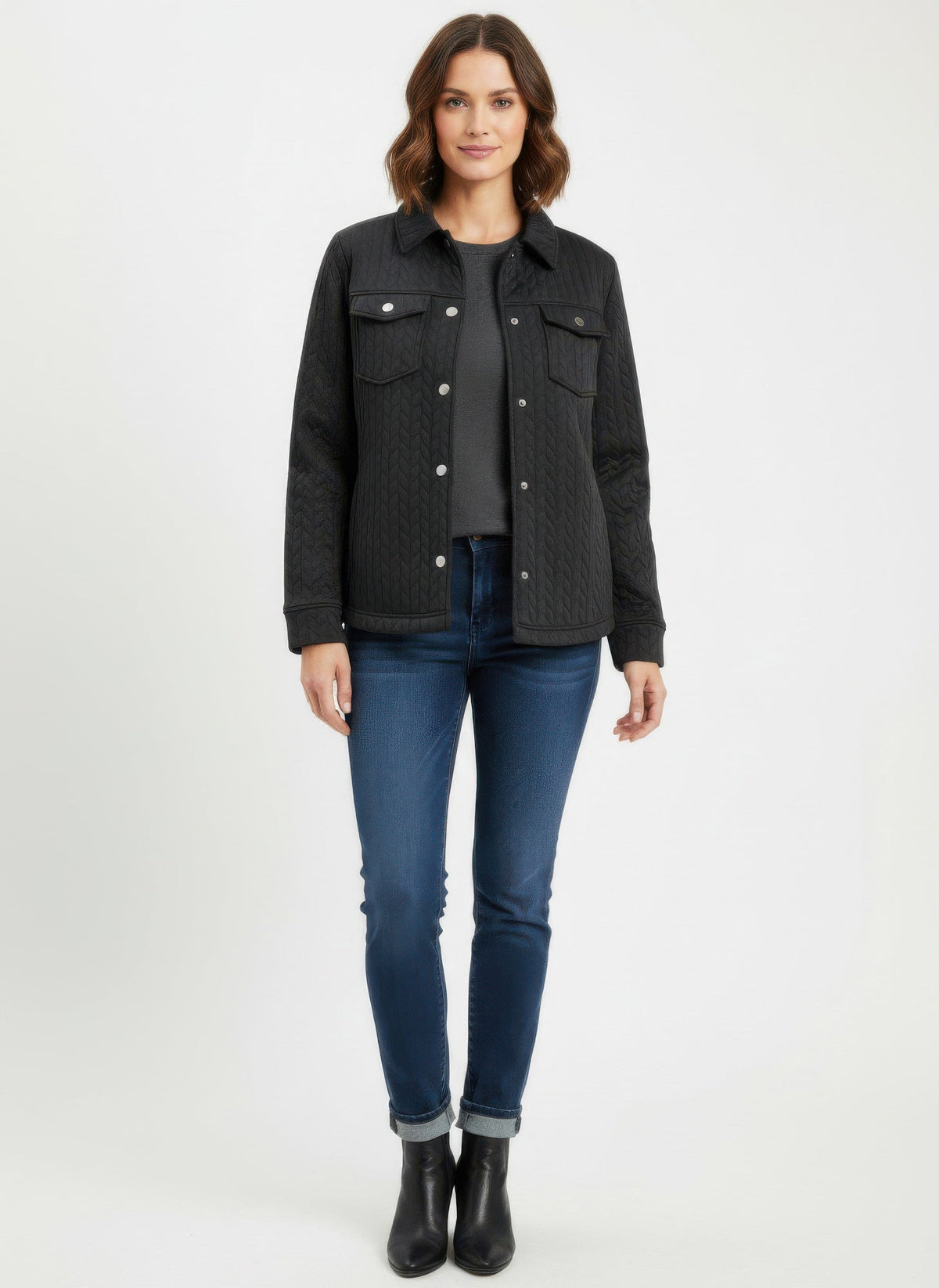 Textured Snap Jacket