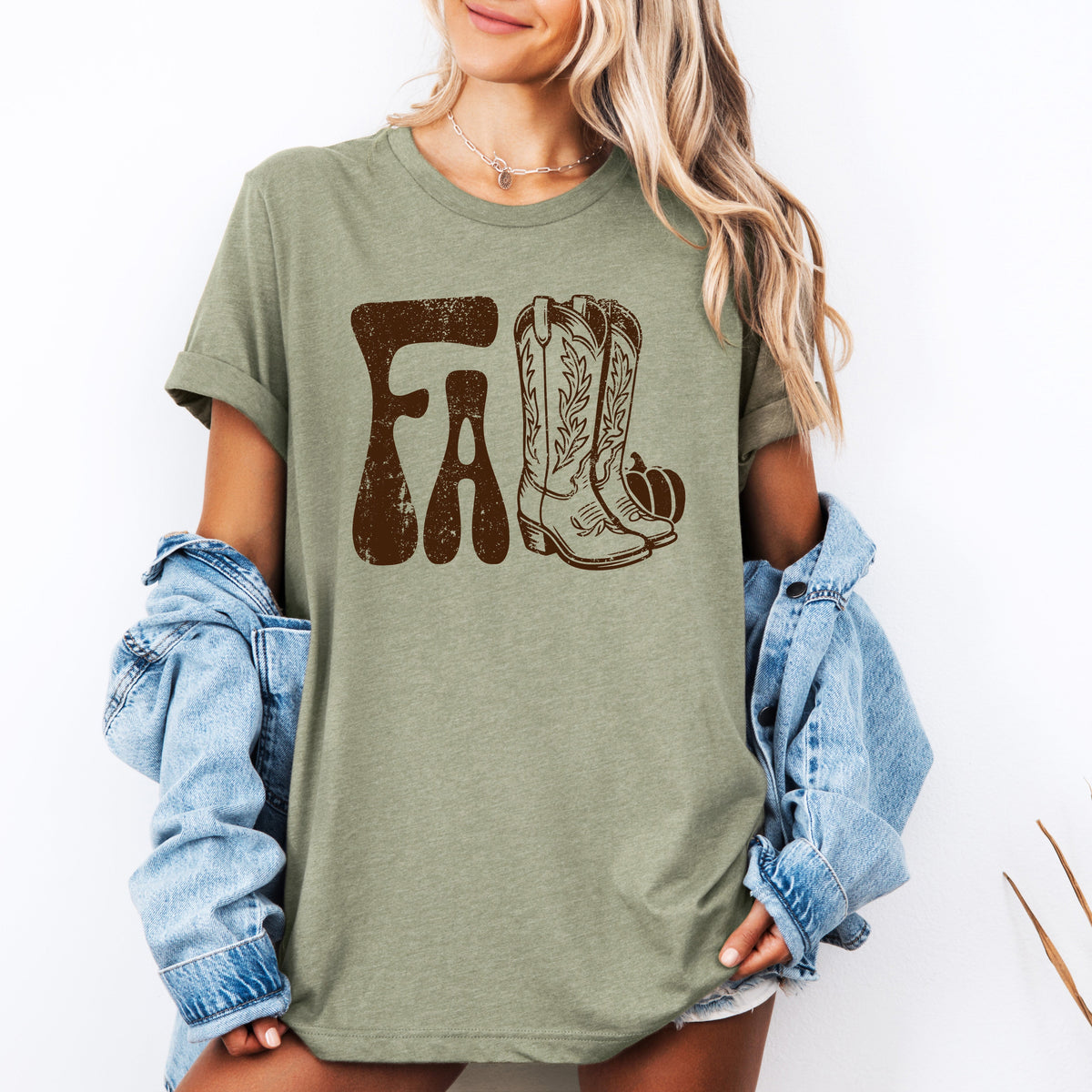 Fall Cowboy Boots Seasonal Graphic Tee