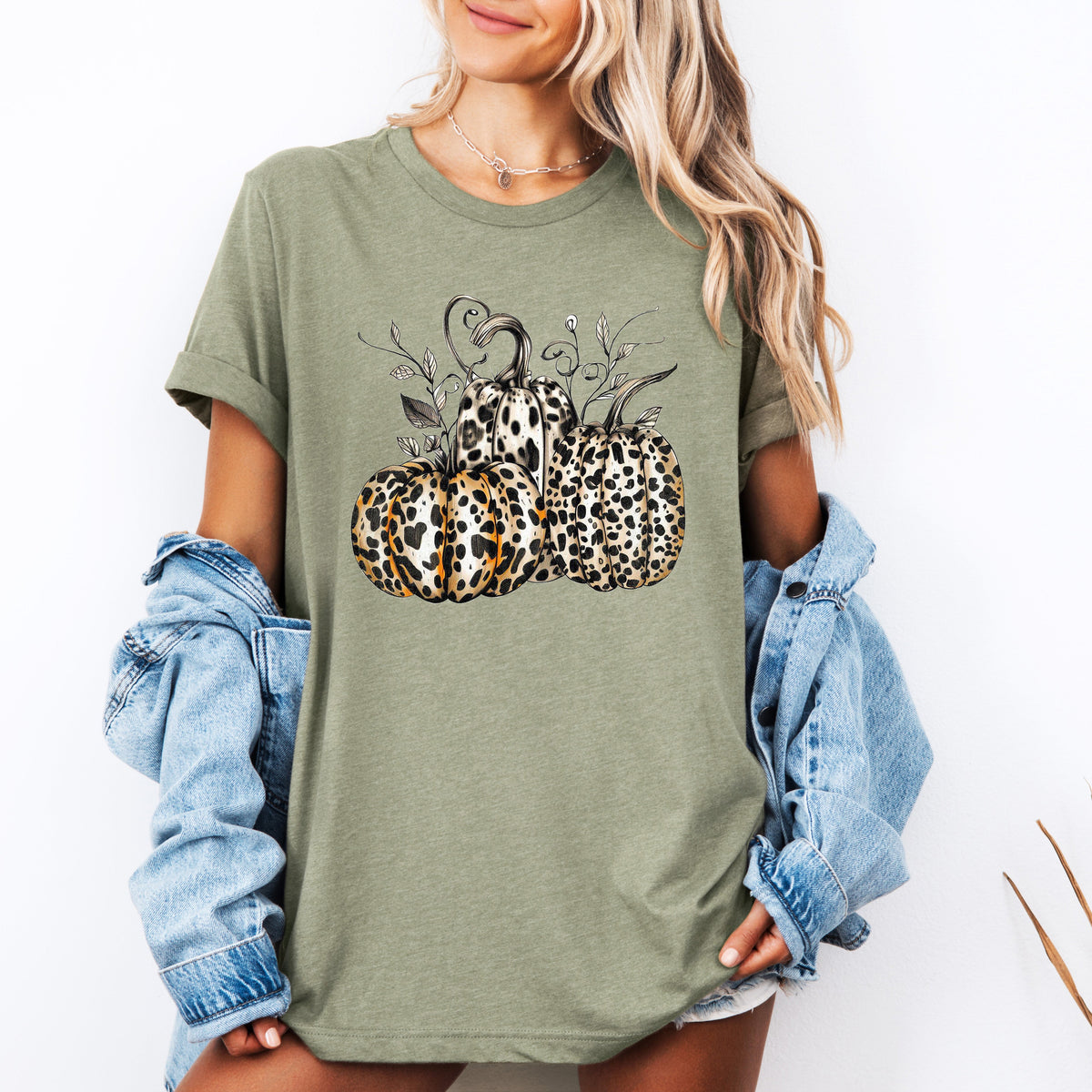 Leopard Print Pumpkins Tee