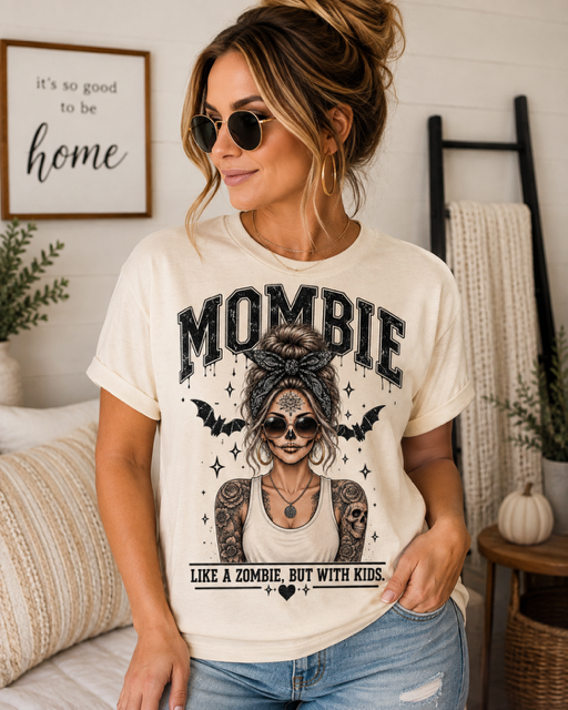 Mombie Paisley Print Mom Halloween Graphic Tee